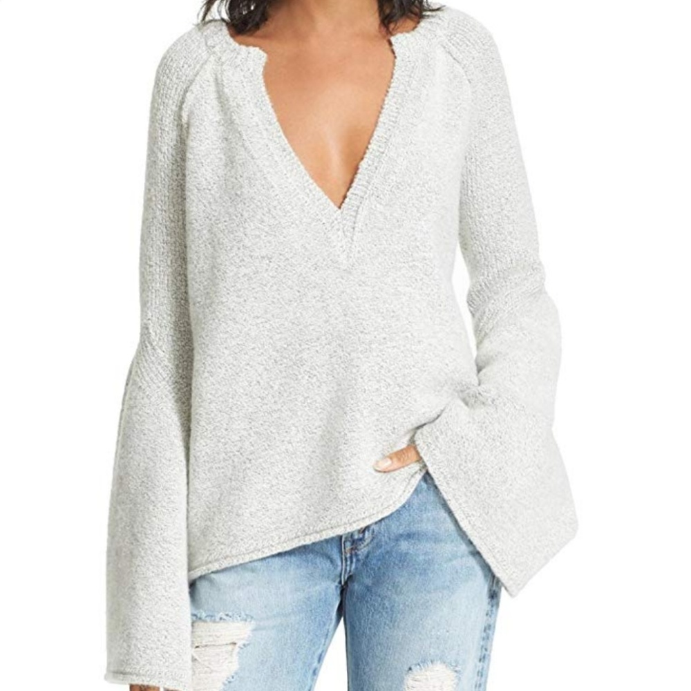 Free People Lovely Lines Bell Sleeve Sweater